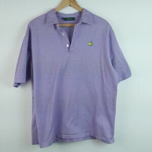 Augusta Masters Golf Polo Shirt XL Purple Houndstooth Cotton Old Money Preppy